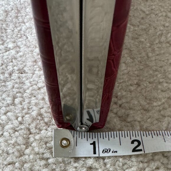 LOFT Patent Clutch / Purse - Red Embossed Animal Print - Picture 8 of 8